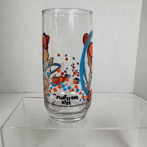 Vintage 1986 Flintstone Kids Wilma Pizza Hut Promotional Drinking Glass - Picture 5 of 10
